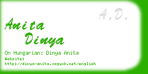 anita dinya business card